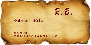 Rubner Béla névjegykártya